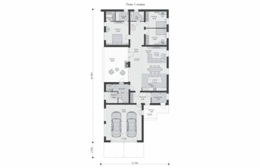 Двухэтажный дом с шестью спальнями, террасой и гаражом